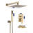 12" Rainfall Tub And Shower System With Handheld Shower And Tub Spout, 3-Function Wall Mounted Shower Faucet Set With Pressure Balance Valve-124844061