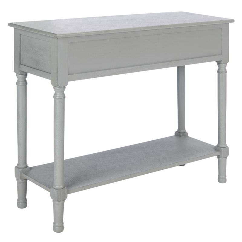 Distressed Gray Pinewood Hallway Table with Storage