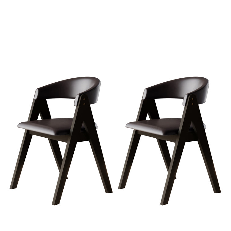Polyurethane Ladder Back Arm Chair in Brown