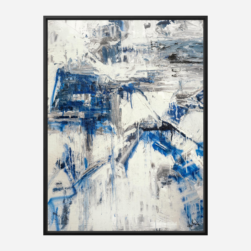 John Beard CollectionS Crushed Velvet On Giclee Canvas Hand Embellished Art, 31.5" H x 25.5" W x 1.75" D, Black Framed Canvas