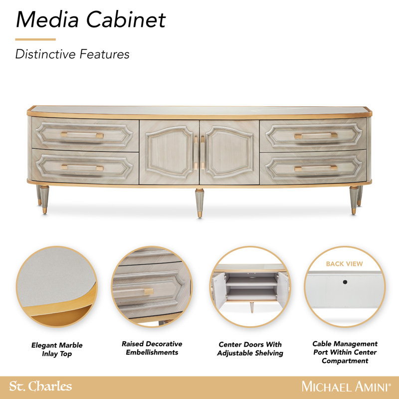 St. Charles Media Cabinet - Dove Gray
