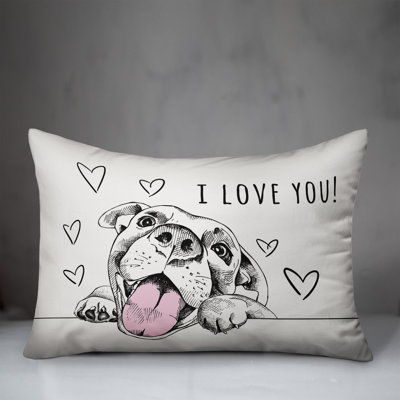  I Love You Pup Lumbar Pillow