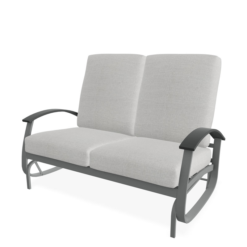 Belle Isle Cushion Deep Seating 2-Seat Glider, Graphite, Grasscloth Cloud