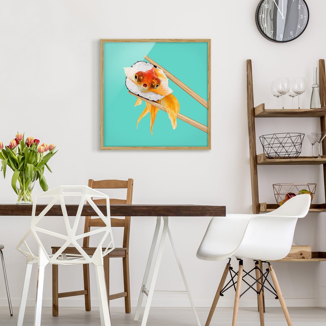 Gerahmtes Poster Sushi mit Goldfisch von Jonas Loose