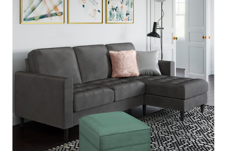 Strummer 81.63" Wide Velvet Reversible Sofa & Chaise