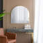 Miroir décoratif arqué 33 "x 31" avec cadre en fer doré, mur pour salle de bain, chambre à coucher, vestibule, manteau de cheminée, miroir