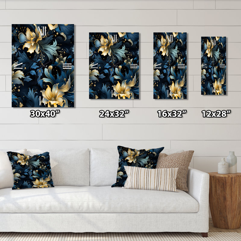 Jaquelinne - Floral Wall Clock, 32'' H x 14'' W x 1'' D