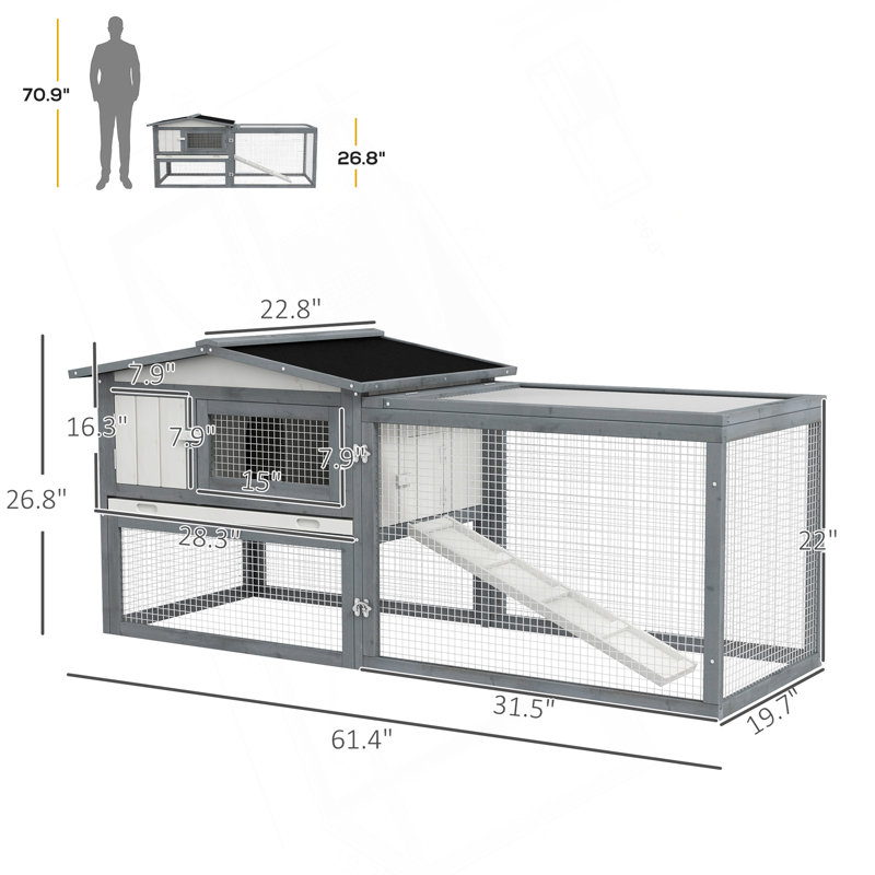 Cage à lapins Pawhut