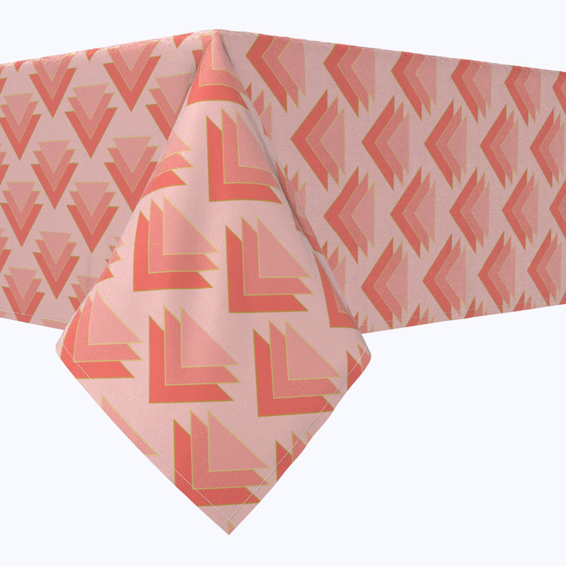 Rectangular Tablecloth, 100% Cotton, 52X104", Stacked Triangles, 84" L x 60" W