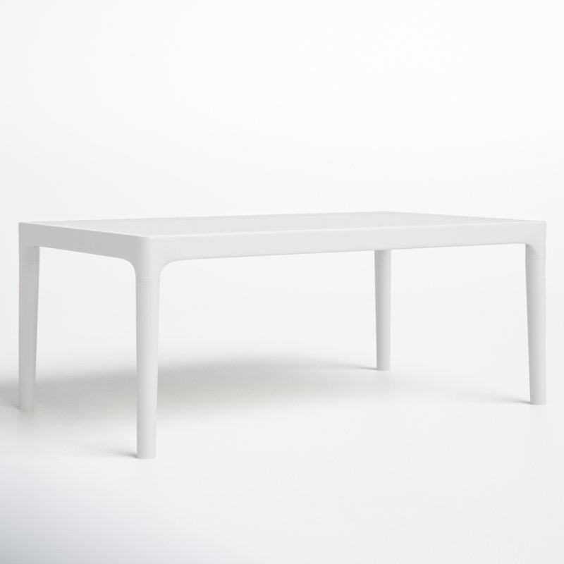 Farrah Rectangular Outdoor Coffee Table , 23.6'' in. W 19.6'' in. D, White, 23.6"W x 15.7"H x 39.4"L