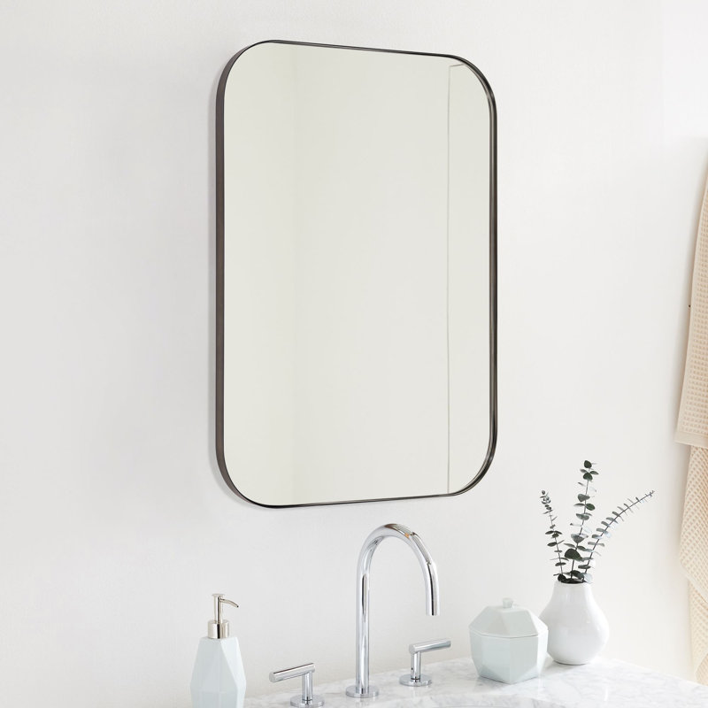 Miroir mural Josilyn, 30 po x 22 po, Bronze frotté à l'huile