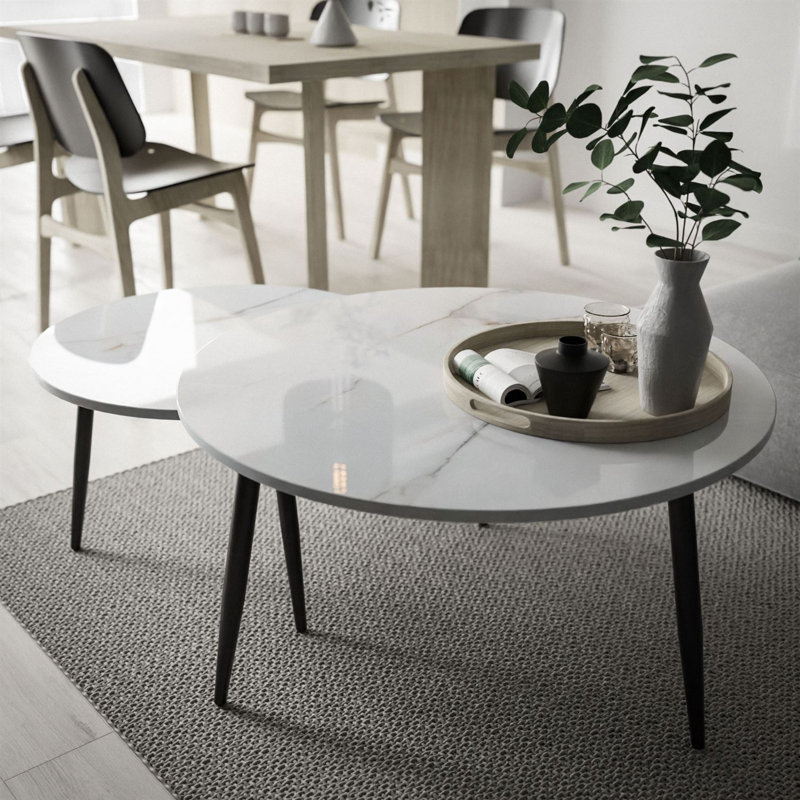 Cycle 2 - Piece Marble Top Living Room Table Set