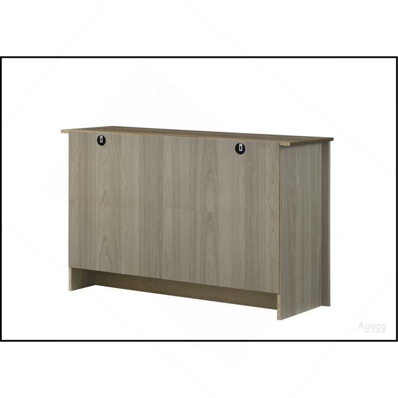 Console en chêne gris de 47 po de Nilda, buffet, buffet avec tablettes et portes d'armoire