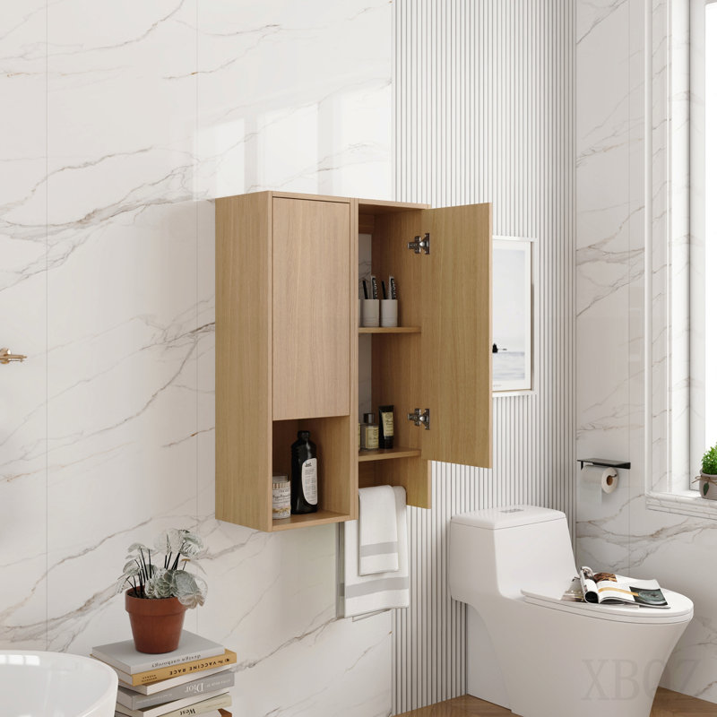 Combinaison d'armoire murale 24 po, porte à fermeture douce, convenant à une petite salle de bain, bureau, pièce de rangement, chêne d'origine (Kd-Packing)