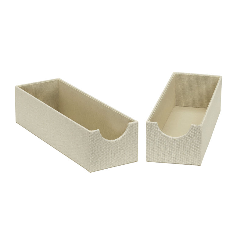 Ensemble de 2 plateaux de rangement Kinney, Crème, crème