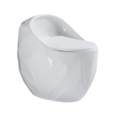 Toilette compacte 16,5 po en forme d'œuf 16 po avec siège à fermeture douce