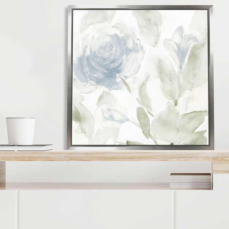 Fin du printemps I - peinture, L 39,5 po x H 39,5 po, Encadrement argenté