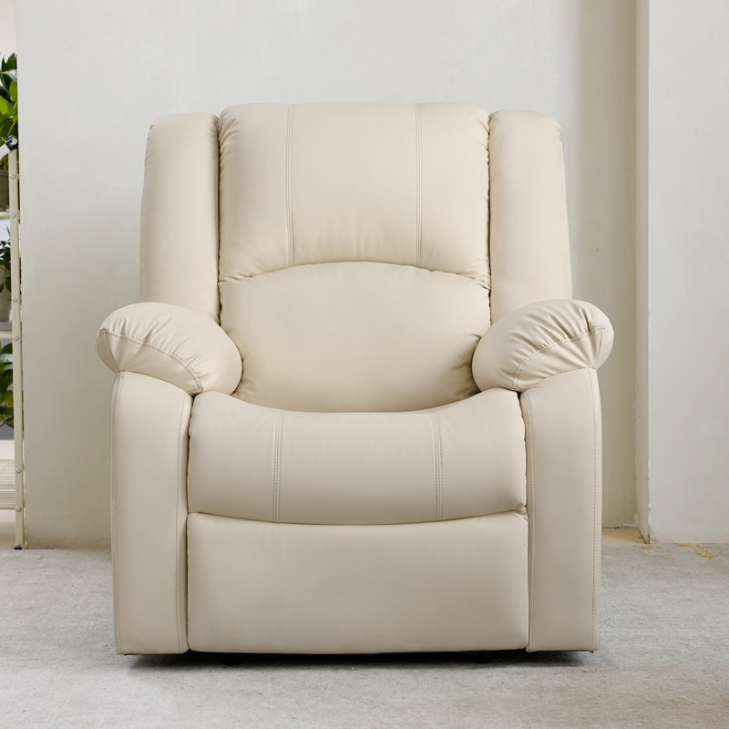 Fauteuil inclinable manuel en similicuir Hayesville, Beige