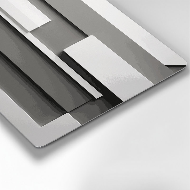 Minimalisme 12, art mural gris en métal, H 11 po x l 14 po