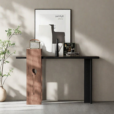 Console Mid-Century moderne en bois massif