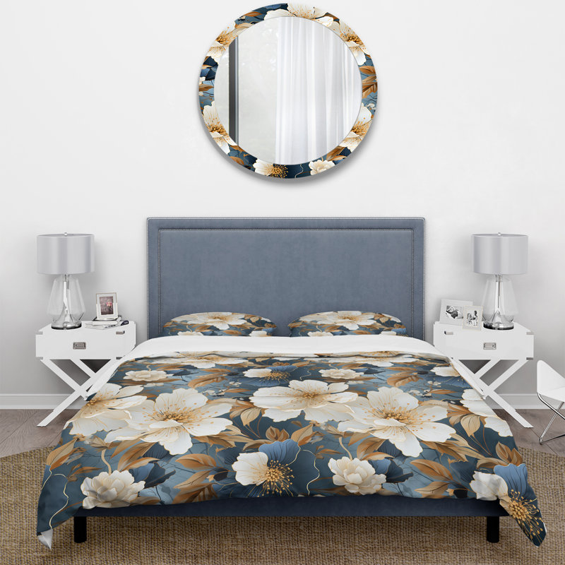 Ensemble de housse de couette Contemporary Floral Elegance Cottage Collage, Housse de couette pour très grand lit et 2 très