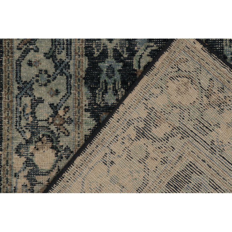 Distressed Homage Hand Knotted Wool Geometric Area Rug, Runner 3' x 10'