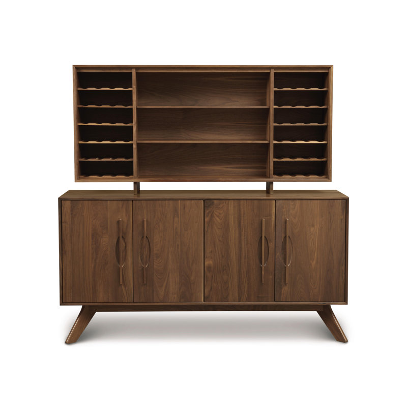 Catalina 60'' W Solid Wood Dining Hutch, Natural Walnut