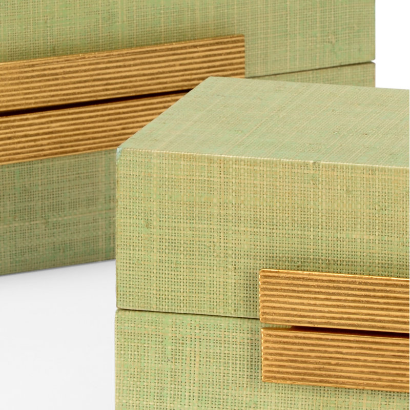 Decorative Box, Seafoam/Gold