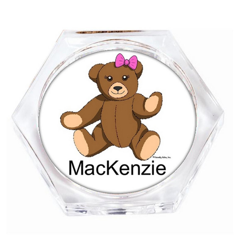 Ours en peluche personnalisé - ensemble de cadeau pour sous-verre féminin (4 sous-verres), Oui