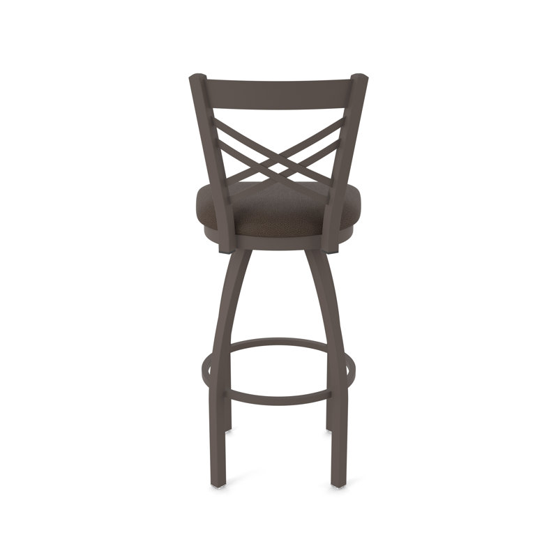 820 Catalina Swivel Stool, Bronze, Vinyl-Rein Coffee, Extra Tall (36" Seat Height)