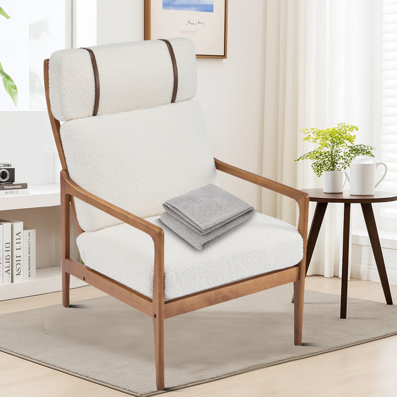 Méridienne Mid-Century, Beige Boucle