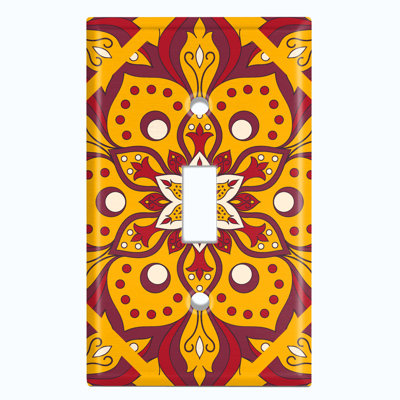 Patterned 1 - Gang Toggle Light Switch Standard Wall Plate