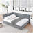 Full Size Upholstered Tufted Bed Frame, Sofa Bed Frame with Comfortable Backrest and Armrests, Full Size Bed for Bedroom, Living Room,Velvet, Grey(80.5''*59''*30.5'')-910330278-910330273