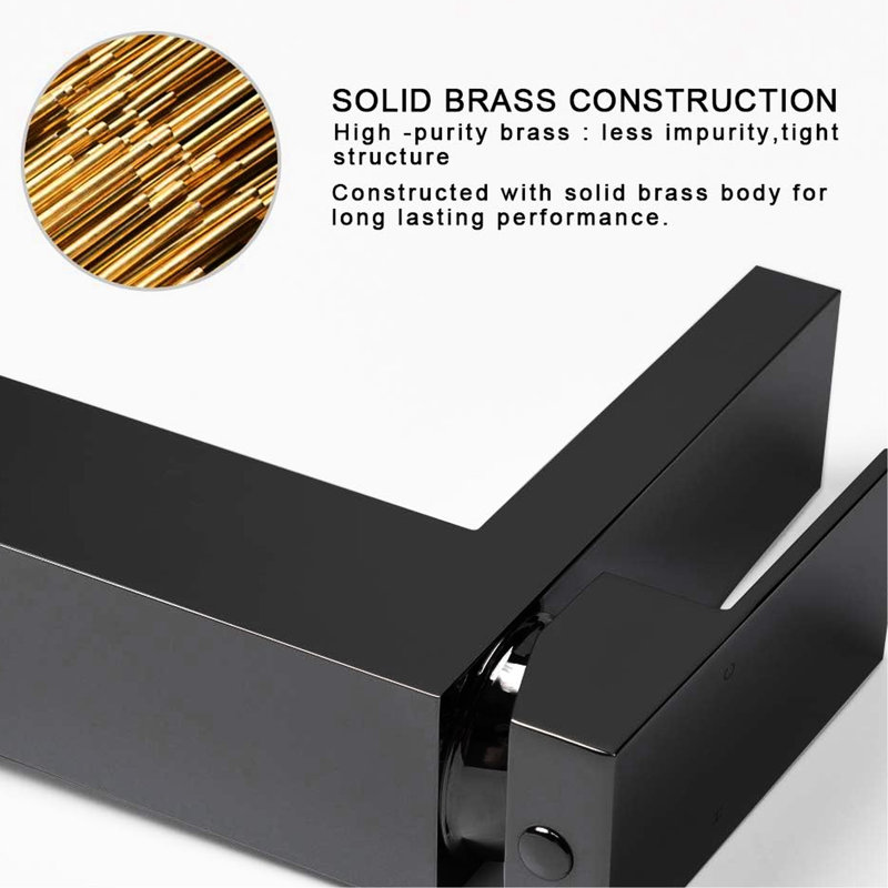 Matte Black Single Hole Bathroom Faucet With Pop - Up Drain And Water Supply Hoses, Rust , Saving, Lever For Temperature & Flow Regulation, Self Installation Handle Sink Faucet, Solid Brass