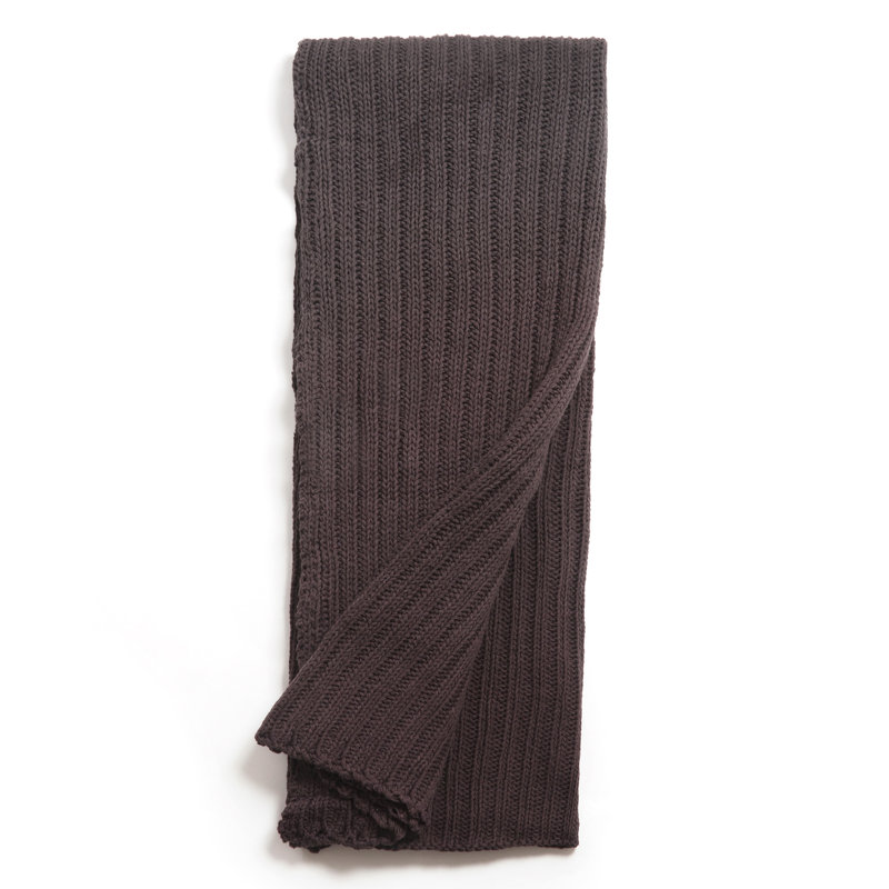 Knitted Throw Blanket, Charcoal Gray