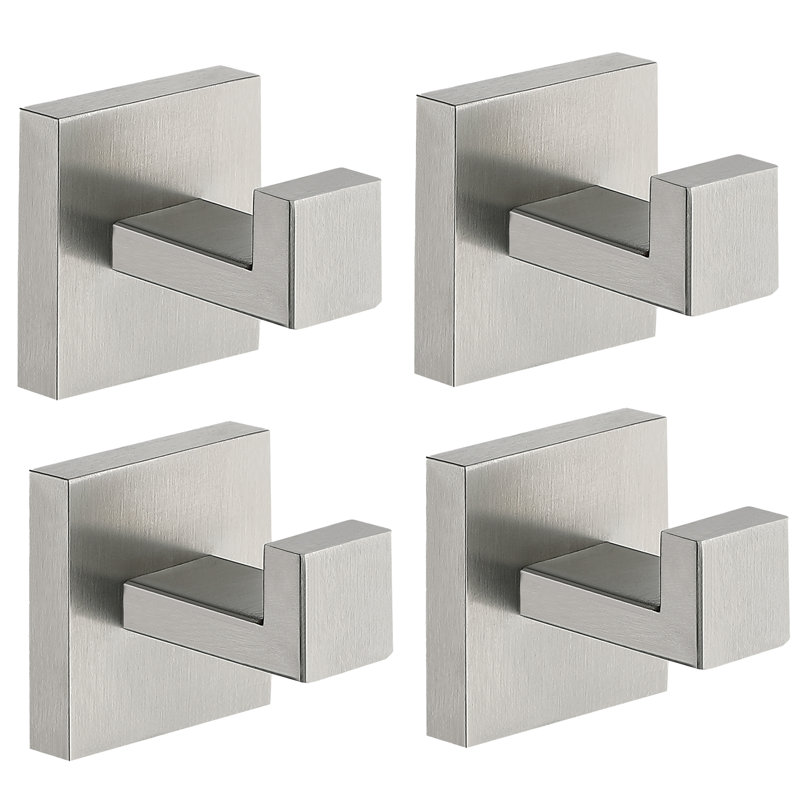 Crochets à serviettes muraux pour salle de bain, Nickel brossé, 4