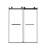 Frameless Double Sliding  Shower Door 56-60 "W X 74" H, 5/16 "(8Mm) Tempered Glass, Explosion Proof Film, Stainless Steel Handle, Square Tube Track,