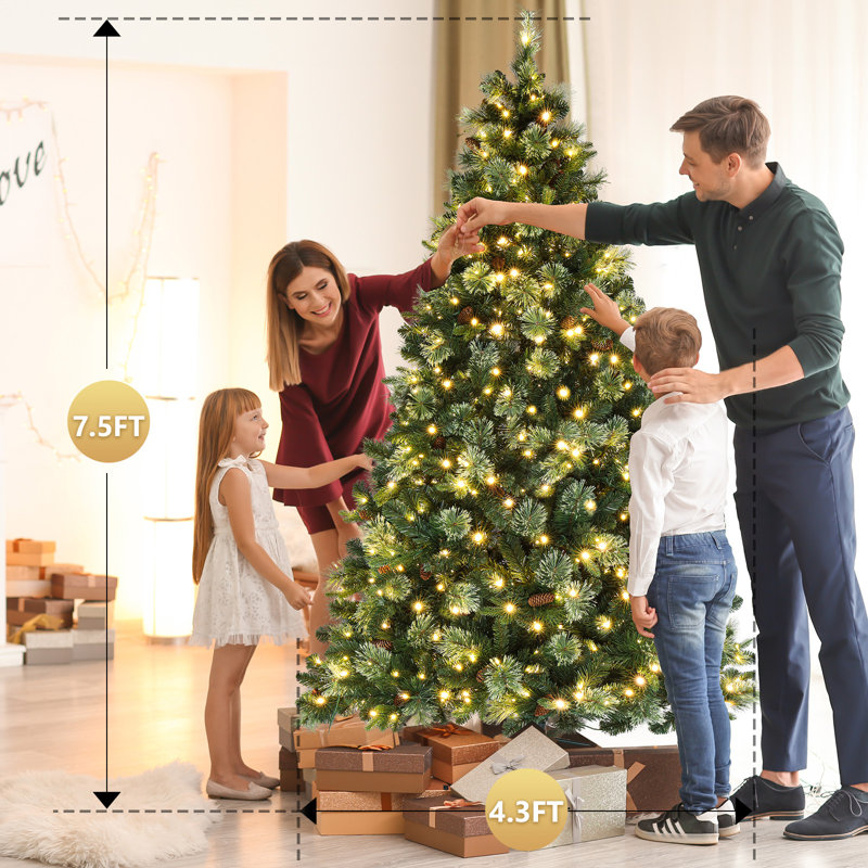 Lighted Artificial Christmas Tree, 7ft H