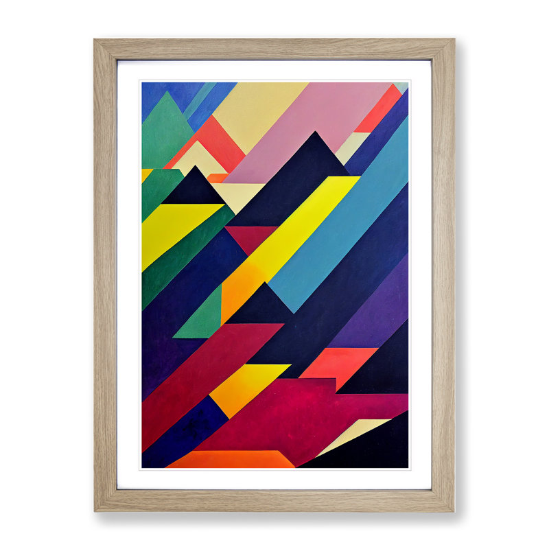 XV1022-3621X Positive Abstract Art - Print, White, Oak Framed, 64cm H x 46cm W x 2cm D
