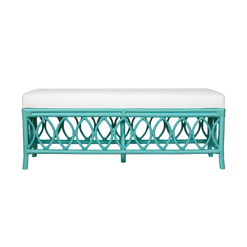 Lillian Upholstered Bench, Turquoise