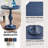  Solmere 22" Round Wood Pedestal End Table, Blue-946813473
