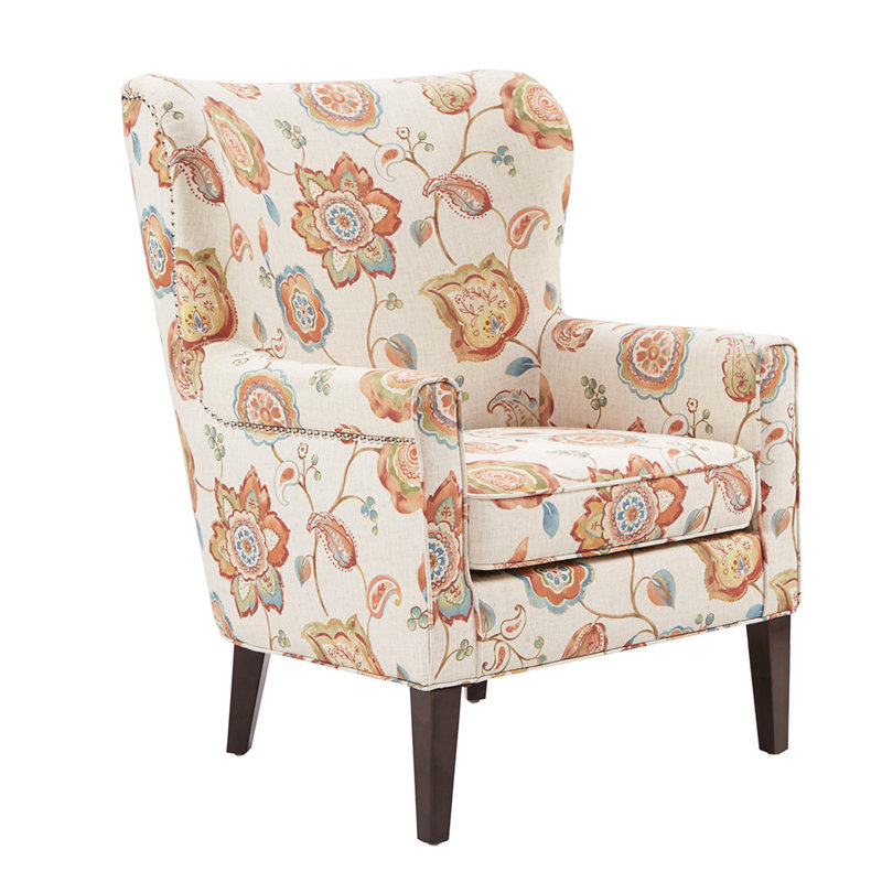 Chaise d'appoint en bois et tissu de lin, pieds solides, accoudoir de soutien de poids de 300 lb, 85% 15%