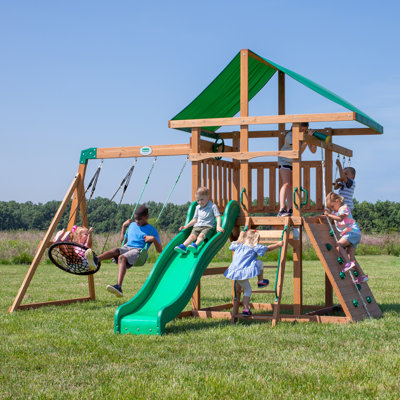 Backyard Discovery Cedar Swing Set with 2 Swing(s) , 1 Slide(s)
