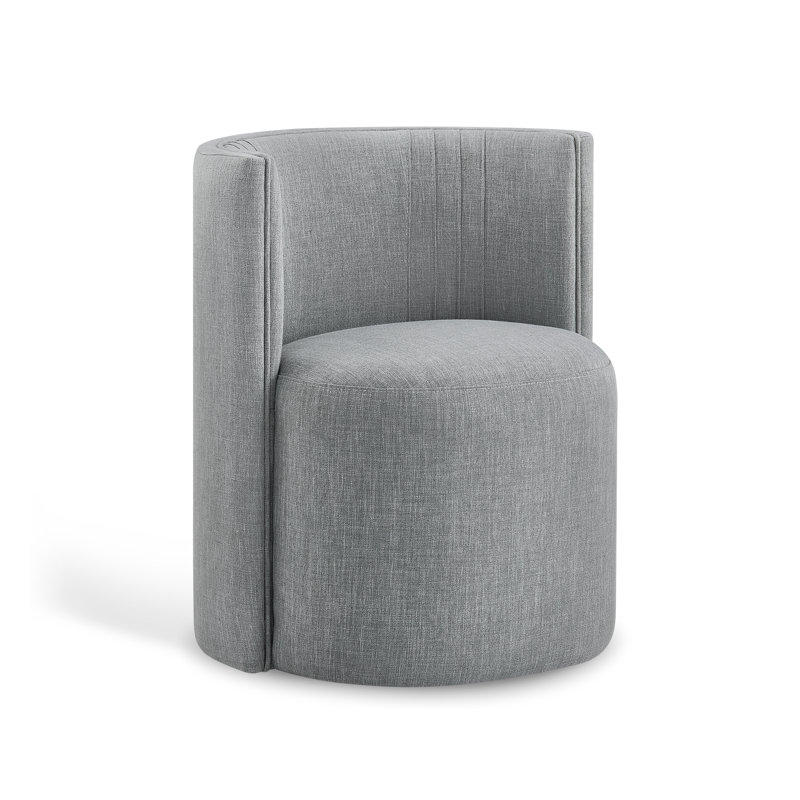 Chaise d'appoint de salle à manger rembourrée avec roulettes Lakon, Gris chiné