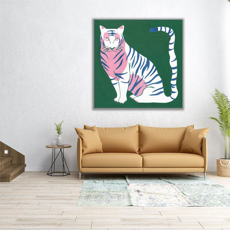 «White Tiger I», reproduction d'art sur toile, H 30 po x l 30 po