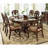 2 Side Chair Group, Cherry Finish With Gold Decor, Fabric Upholstered Dining Seating Enrapturing Chairs 2Pc, Highlights, Fabric,