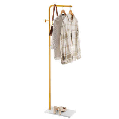 Coat Rack Freestanding Coats Rack with Base & 3 Round Hooks