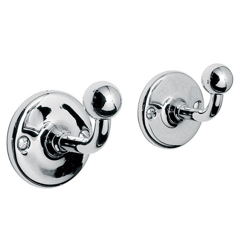 Edwardian Single Robe Hook, Silver Nickel