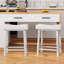 Upholstered Counter Stool with Metal Frame-1125804637-1125804633