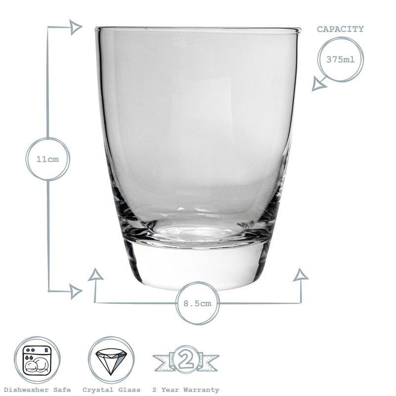 Double Whisky Glasses - 375ml, 8